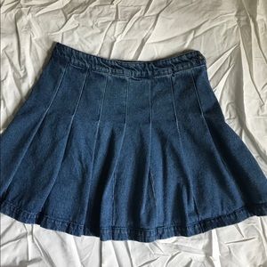 forever 21 pleated jean skirt